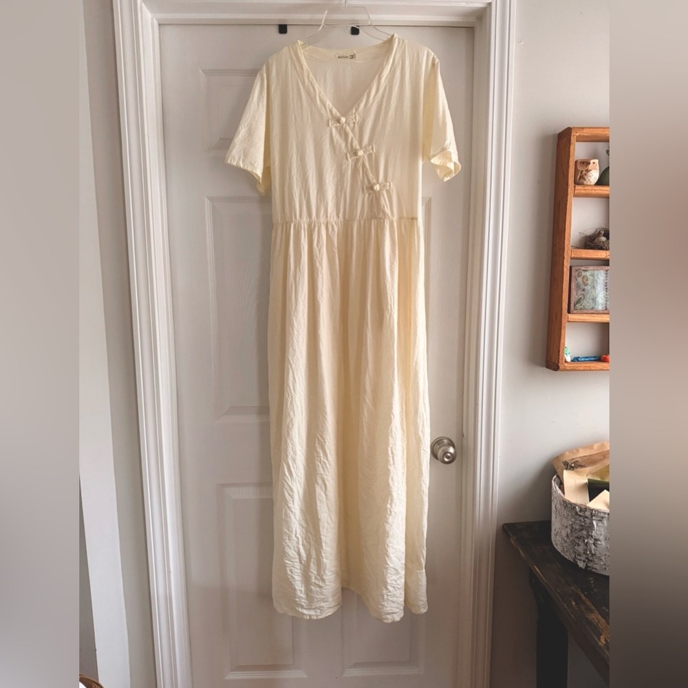 Custom linen/cotton blend dress